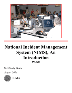 National Incident Management System (NIMS), An Introduction