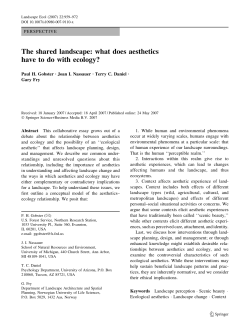 The shared landscape: what does aesthetics have to do with ecology?