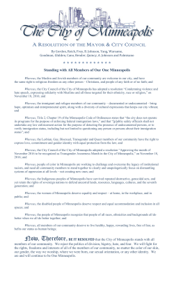 One Minneapolis Resolution