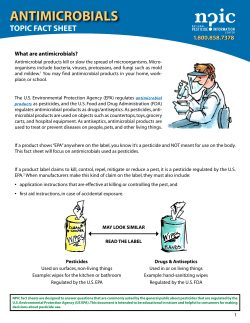 Antimicrobials Topic Fact Sheet - National Pesticide Information