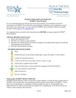 INSTRUCTIONS FOR COLONOSCOPY