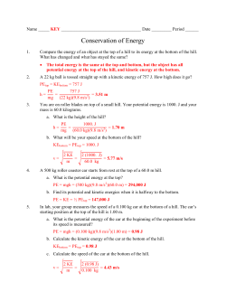 Conservation of Energy KEY