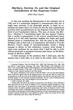 Marbury, Section 13, and the Original Jurisdiction of the Supreme