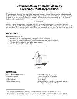Determination of Molar Mass by Freezing-Point Depression