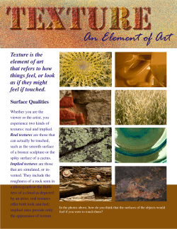 Texture is the element of art that refers to how things feel, or look as