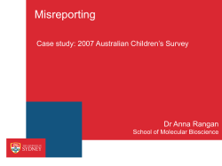 Misreporting: Case Study