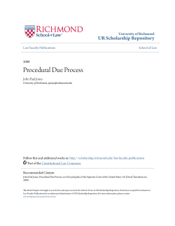 Procedural Due Process - UR Scholarship Repository