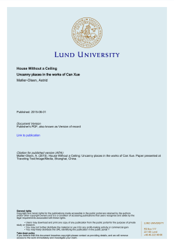 House Without a Ceiling Uncanny places in the