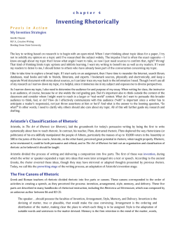 Inventing Rhetorically