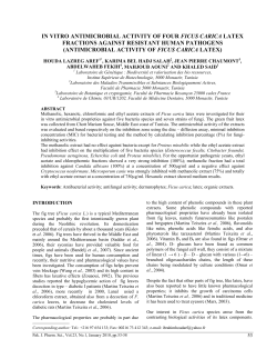 in vitro antimicrobial activity of four ficus carica latex fractions against