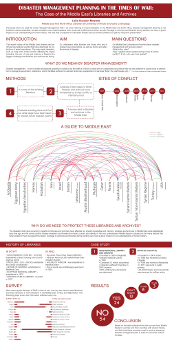 The Case of the Middle East`s Libraries and Archives