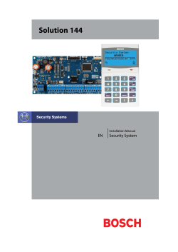 Solution 144 - Bosch Security Systems