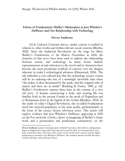 Echoes of Frankenstein: Shelley`s Masterpiece in Joss Whedon`s