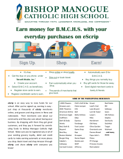 Earn money for B.M.C.H.S. with your everyday purchases on eScrip