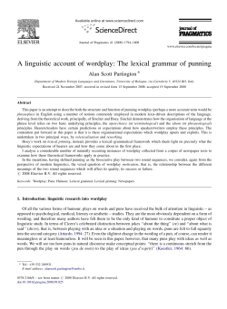 A linguistic account of wordplay: The lexical grammar of