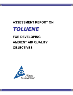 Assessment Report on Toluene for Developing Ambient Air Quality