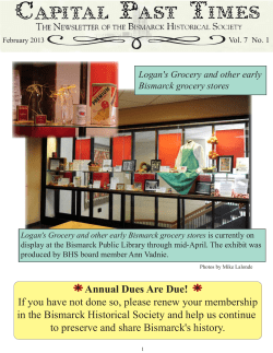 February 2013 - Bismarck Historical Society