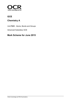 Mark scheme F321 Atoms, Bonds and Groups June 2015