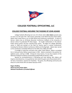 COLLEGE FOOTBALL OFFICIATING, LLC