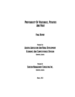 profitability of vegetables , potatoes and fruit