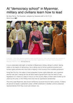 At "democracy school" in Myanmar, military and civilians learn how