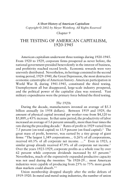 the testing of american capitalism, 1920-1945