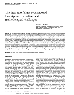 The base rate fallacy reconsidered: Descriptive, normative, and