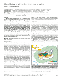 Quantification of soil erosion rates related to ancient Maya