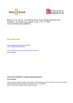 Hutton, R. E. (2014). The Making of the Early Modern British Fairy
