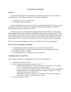 The Expository Paragraph Using TEEC
