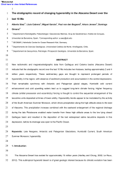 1 The stratigraphic record of changing hyperaridity in the Atacama
