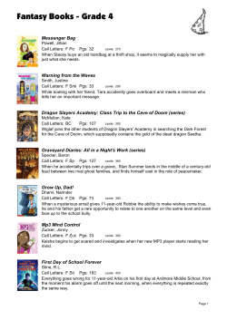 Fantasy Books - Grade 4