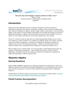 Introduction Stepwise Algebra