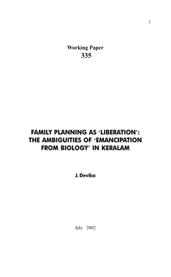 Family planning as liberation: the ambiguities of "emancipation from