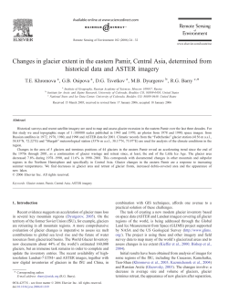 Changes in glacier extent in the eastern Pamir, Central Asia