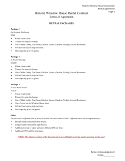 Historic Winslow House Rental Contract