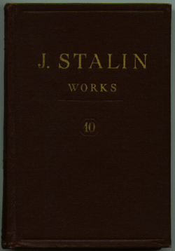 J. Stalin &mdash; Works, Vol. 10