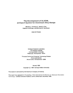 The Development of ALADIN, and Expert System