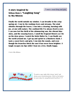 A story inspired by William Blake`s “Laughing Song”