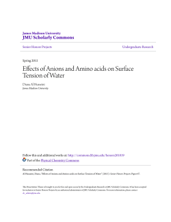 Effects of Anions and Amino acids on Surface Tension of Water