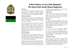 Brief History 1st-19th Battalion RNSWR