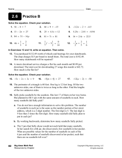 2.6 Practice B - Lincoln School