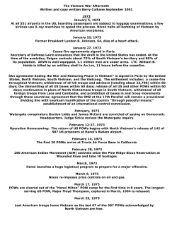 The Vietnam War Aftermath Written and copy written Barry Culhane