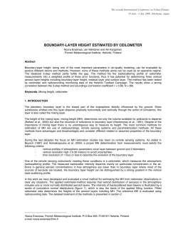 BOUNDARY-LAYER HEIGHT ESTIMATED BY CEILOMETER