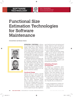 Functional Size Estimation Technologies for Software Maintenance