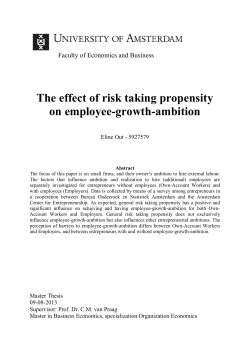 The effect of risk taking propensity on employee-growth