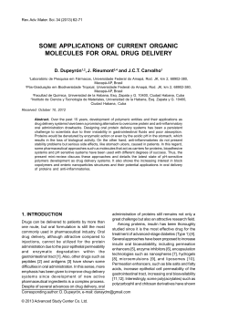 SOME APPLICATIONS OF CURRENT ORGANIC MOLECULES