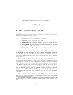 Event Structure and the Perfect