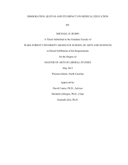 IMMIGRATION, QUOTAS AND ITS IMPACT ON MEDICAL