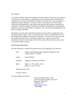 Henke`s Med Math - Johns Hopkins University School of Nursing